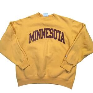 Champion Minnesota Golden Gophers Crewneck Men M Yellow Sweatshirt